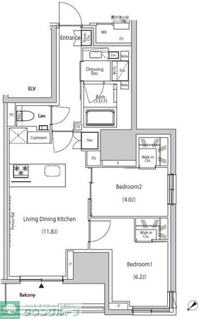 ザ・パークハビオ市ヶ谷ウエストの物件間取画像
